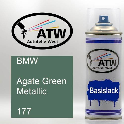 BMW, Agate Green Metallic, 177: 400ml Sprühdose, von ATW Autoteile West.